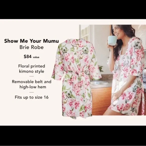 EUC Show Me Your MuMu “Brie” Floral Robe Garden of Blooms - Picture 4 of 11